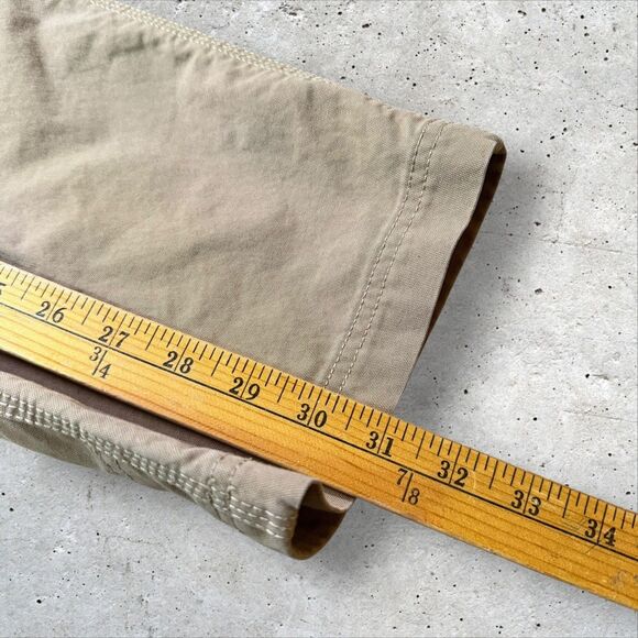 L.L.Bean Men’s Canvas Work Pants Tan 33x32 Reinforced Knees Utility Pockets - Picture 10 of 13